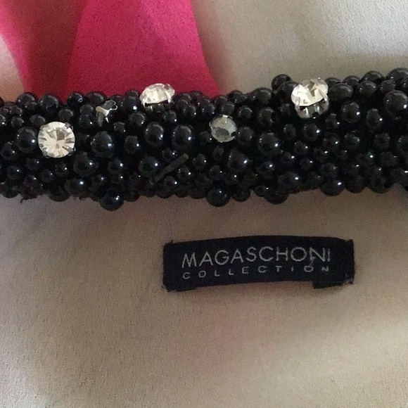 Magaschoni Collection Silk blouse Tunic Beaded Collar Double layer Chiffon - Picture 12 of 14